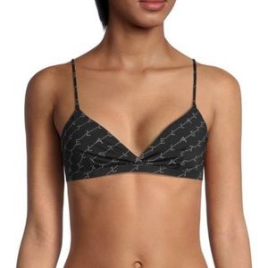 Stella McCartney Black and White Logo Triangle Bikini Top | NWT Size L